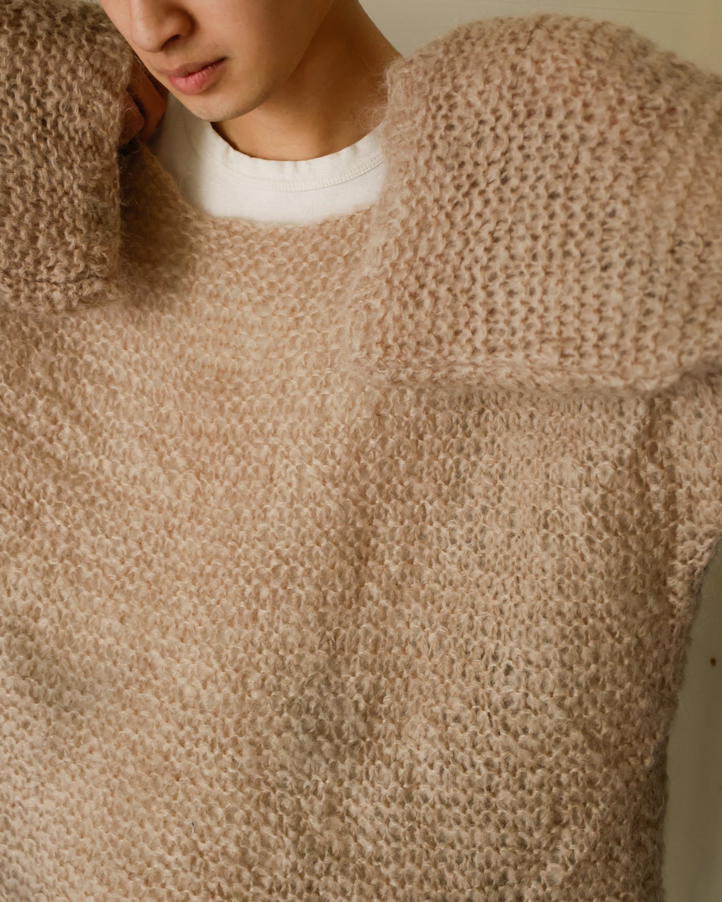 vintage relaxed hand knit mohair sweater