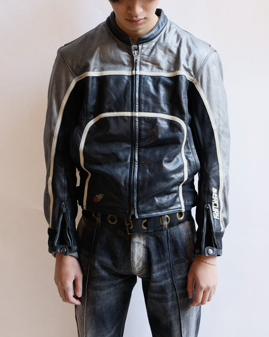 vintage 00's mercury motorcycle leather jacket