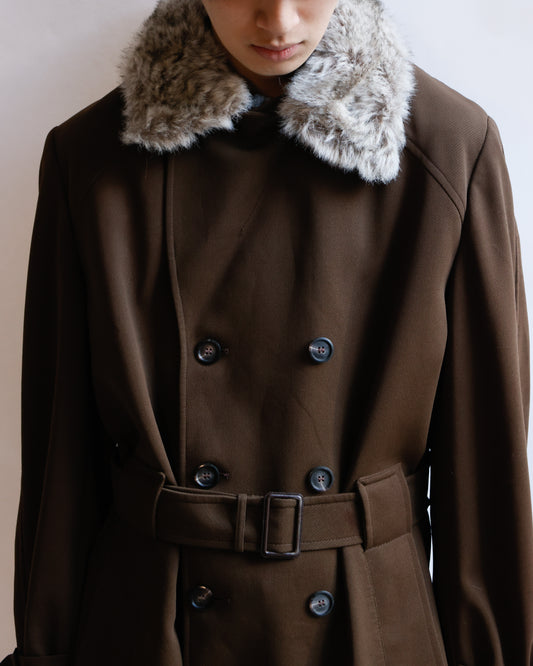 vintage london fog with fur trench coat