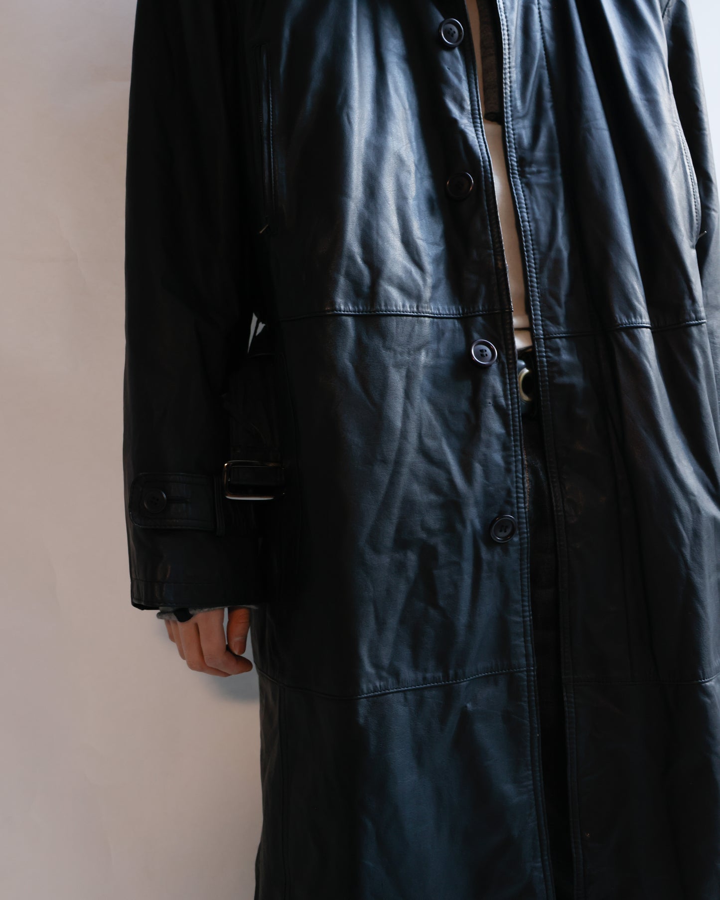 vintage with fur leather long coat