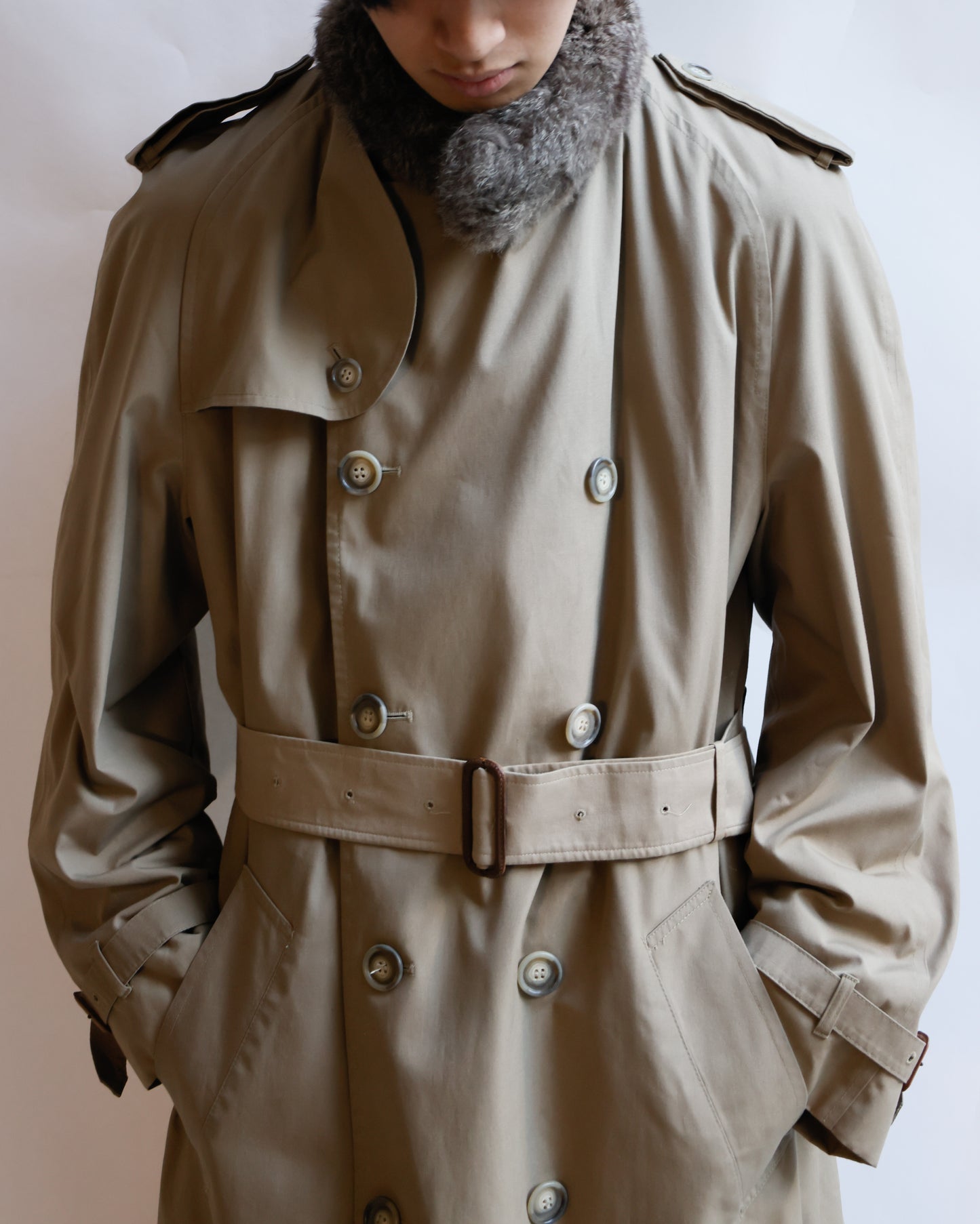 vintage 70's brooks brothers with fur trench coat