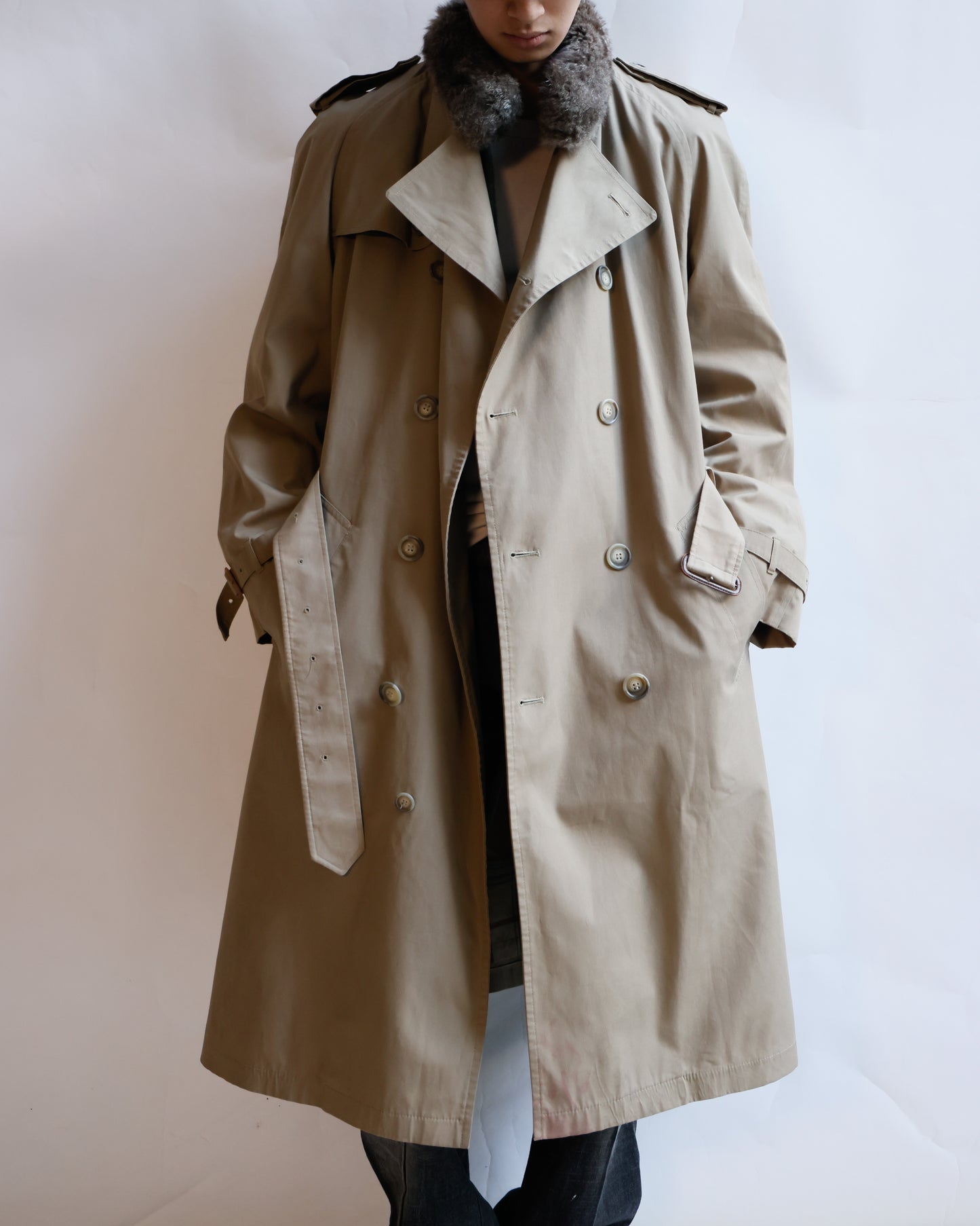 vintage 70's brooks brothers with fur trench coat