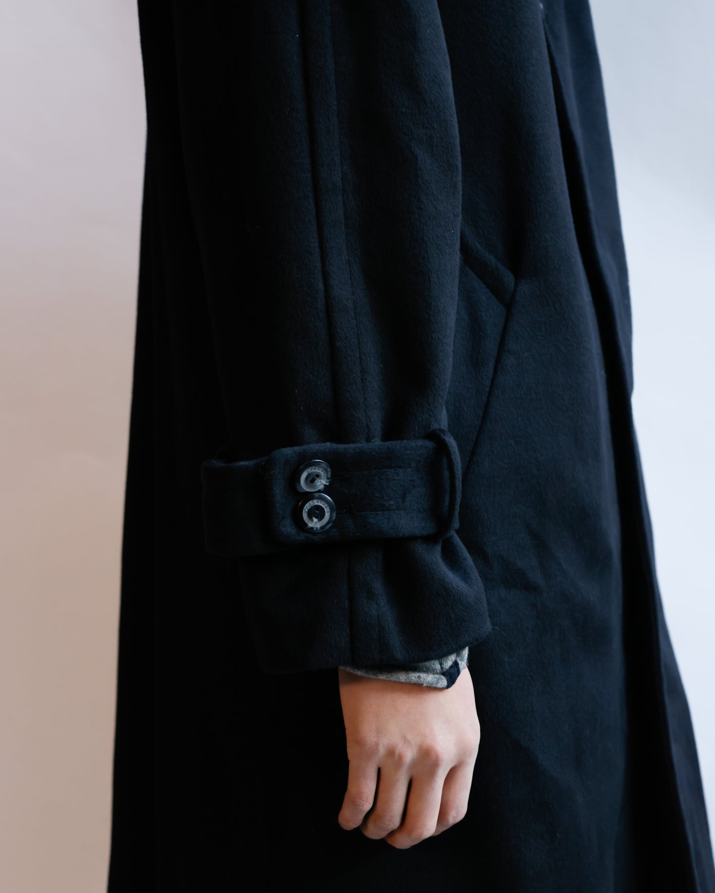 vintage fur hooded super long wool coat , detachable fur