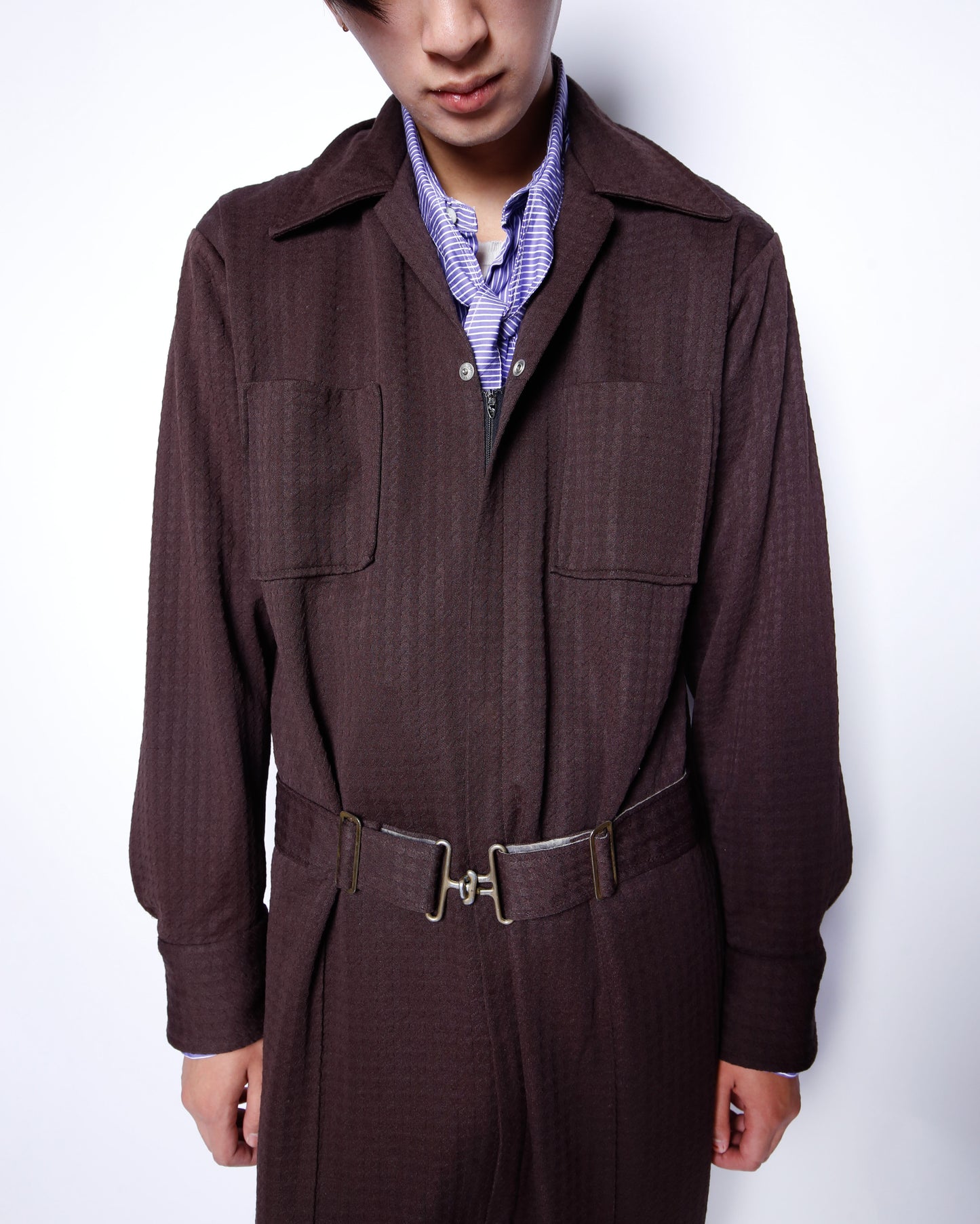 vintage 70's belted poly jump suit