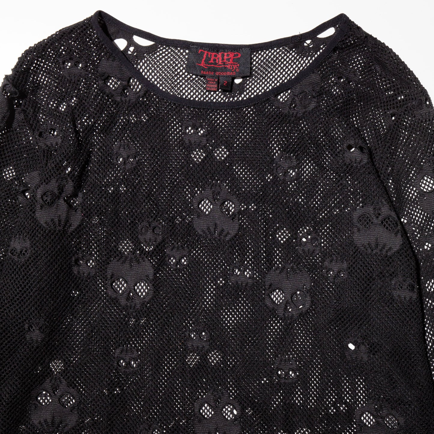 vintage tripp nyc skull mesh l/s