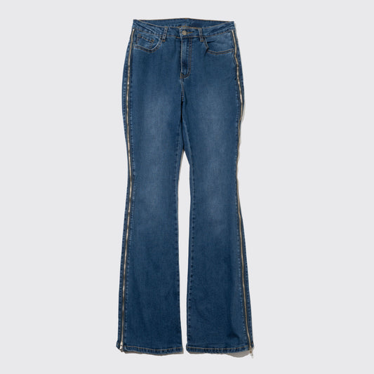 vintage zipped flare jeans