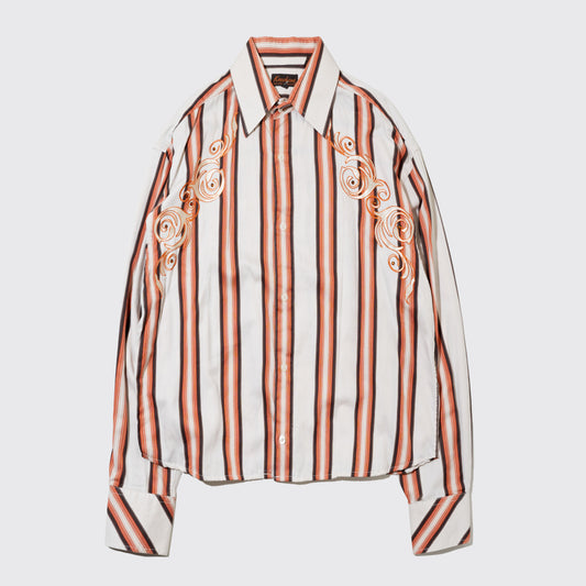 vintage broderie stripe wide shirt