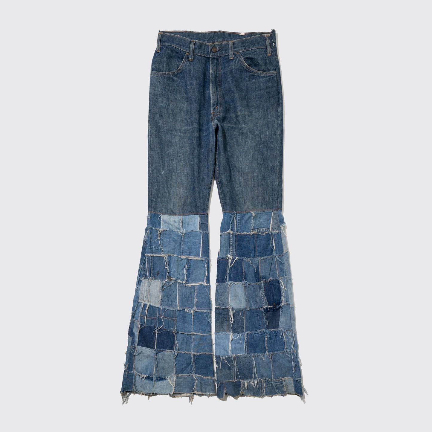 remake patchwork flare jeans