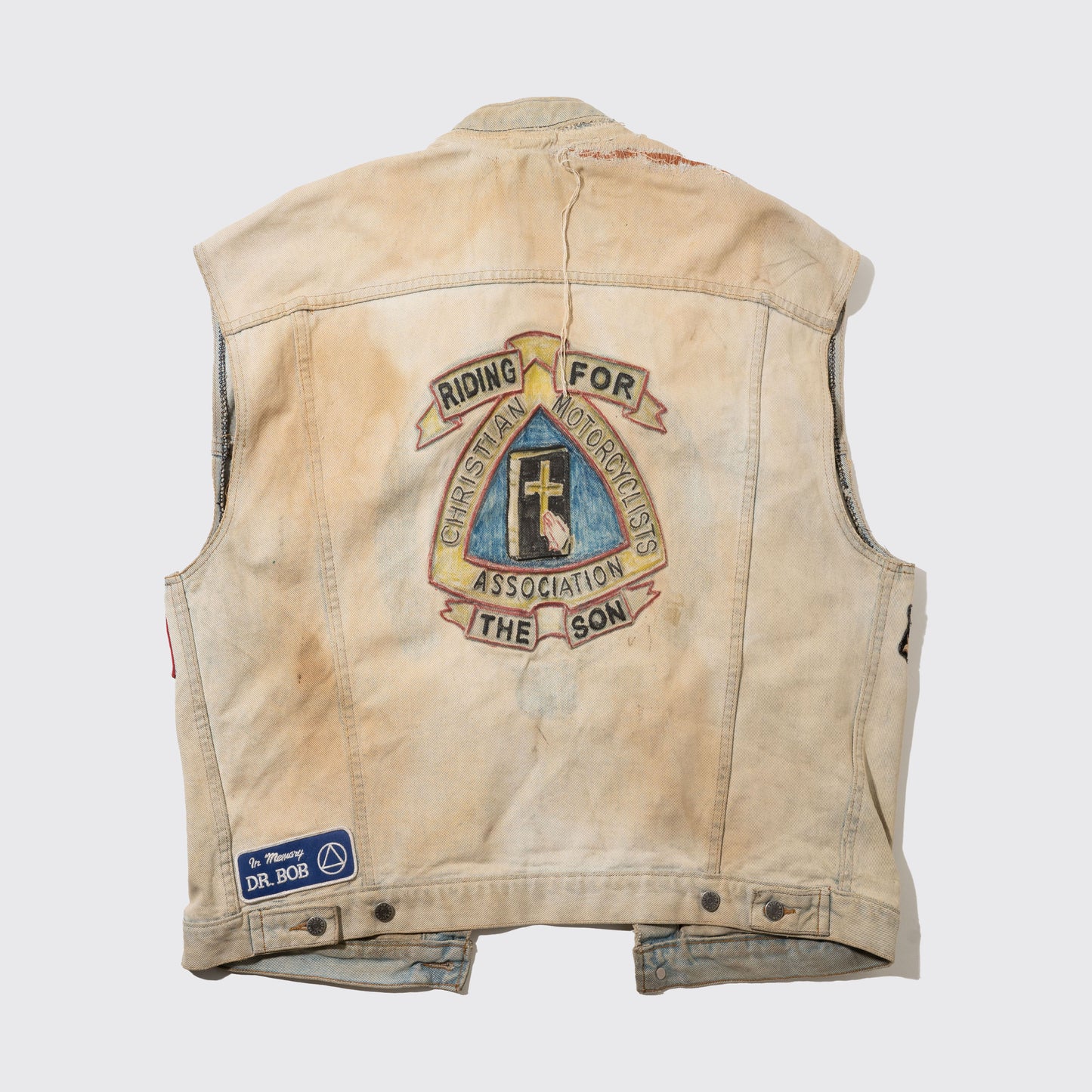 vintage broken custom trucker vest