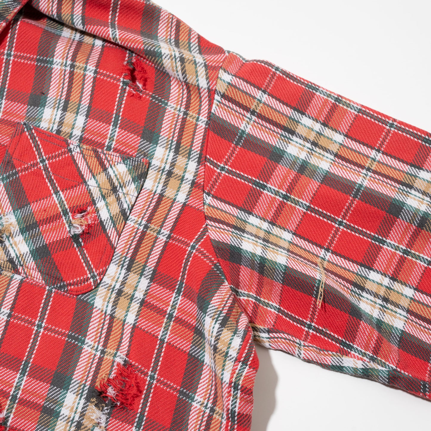 vintage broken check flannel shirt