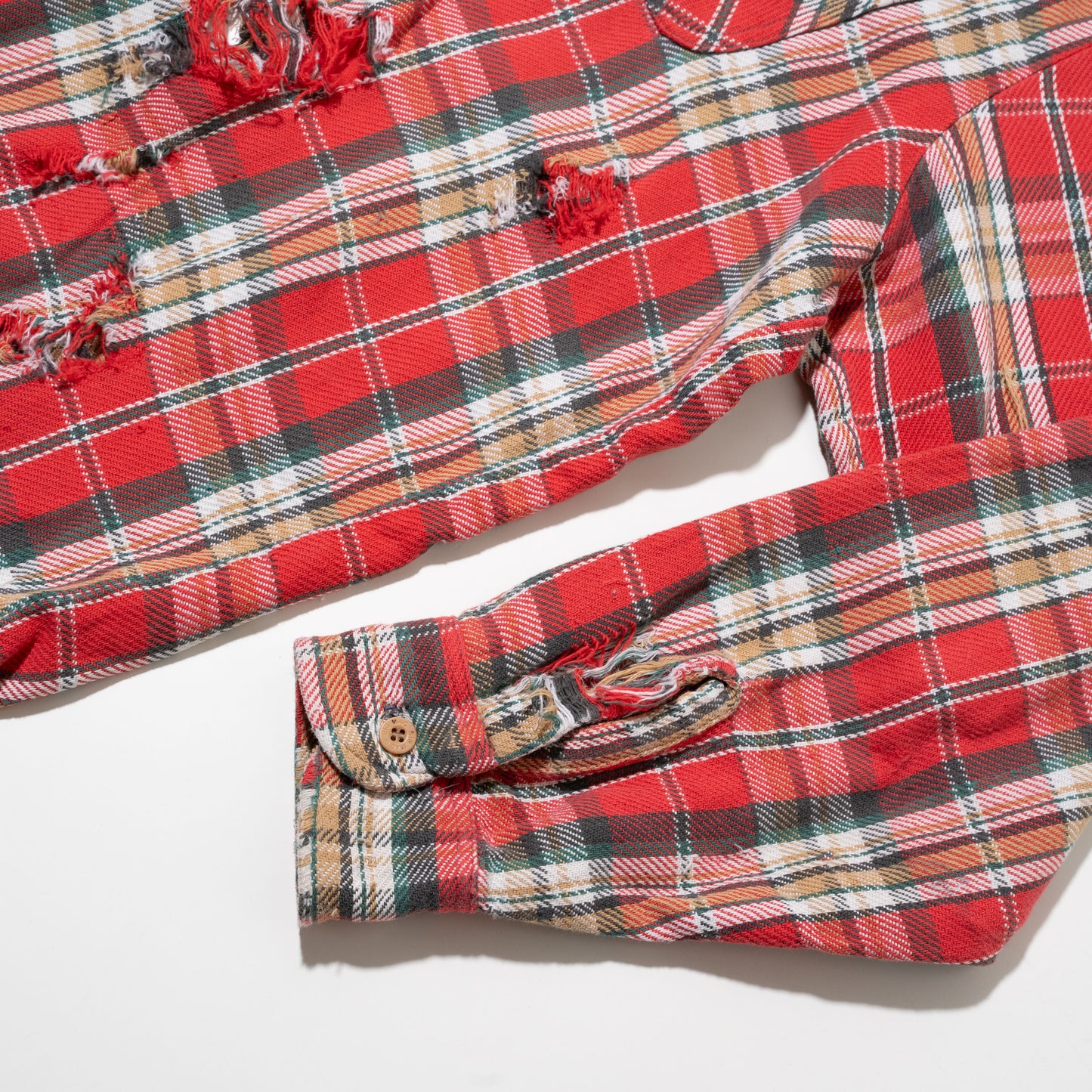 vintage broken check flannel shirt