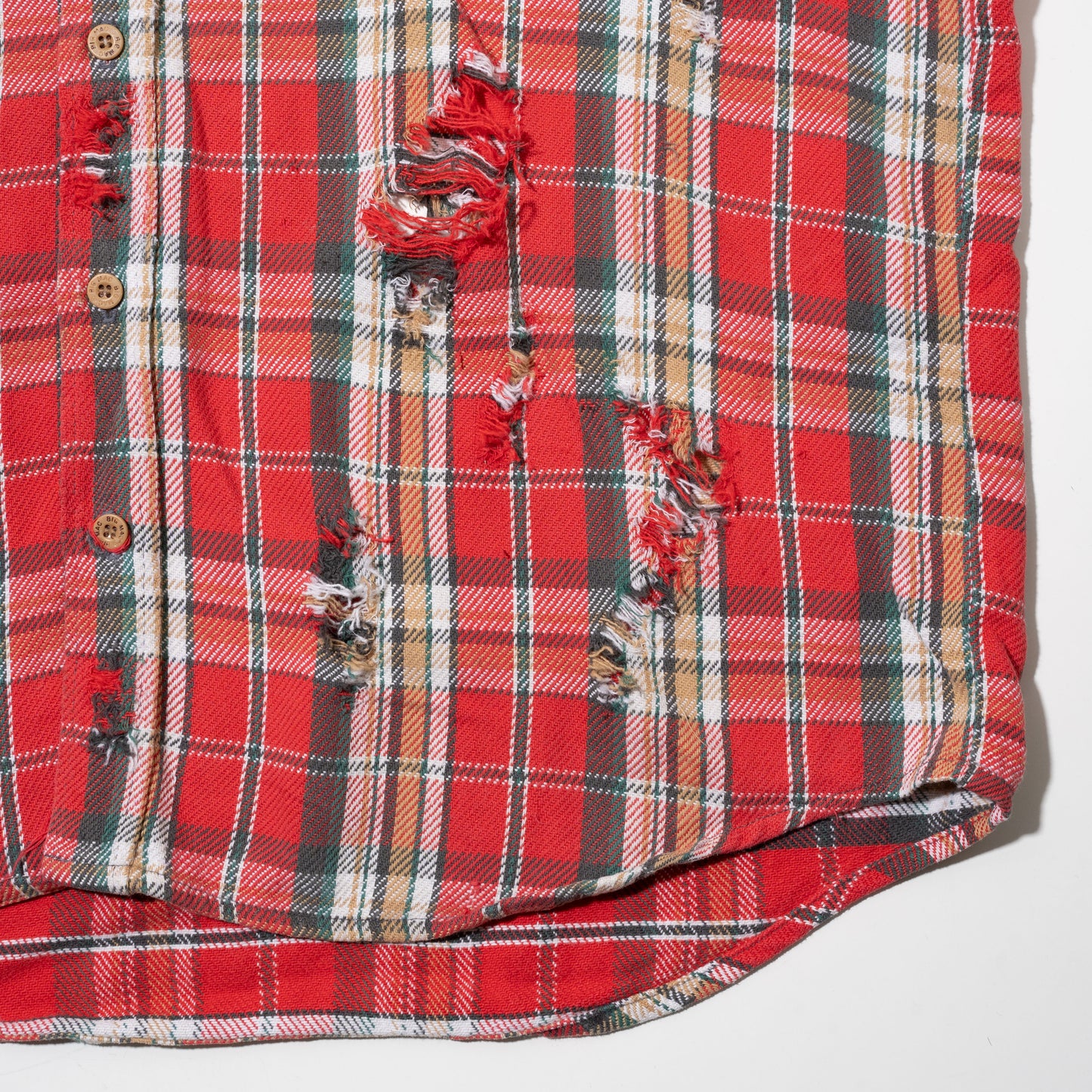 vintage broken check flannel shirt