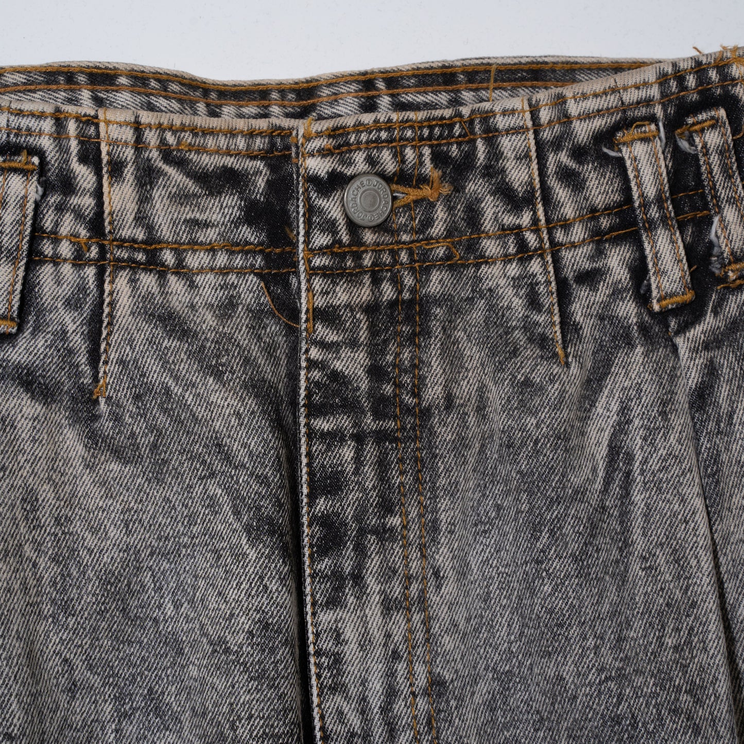 vintage chemical wash wide tapered jeans