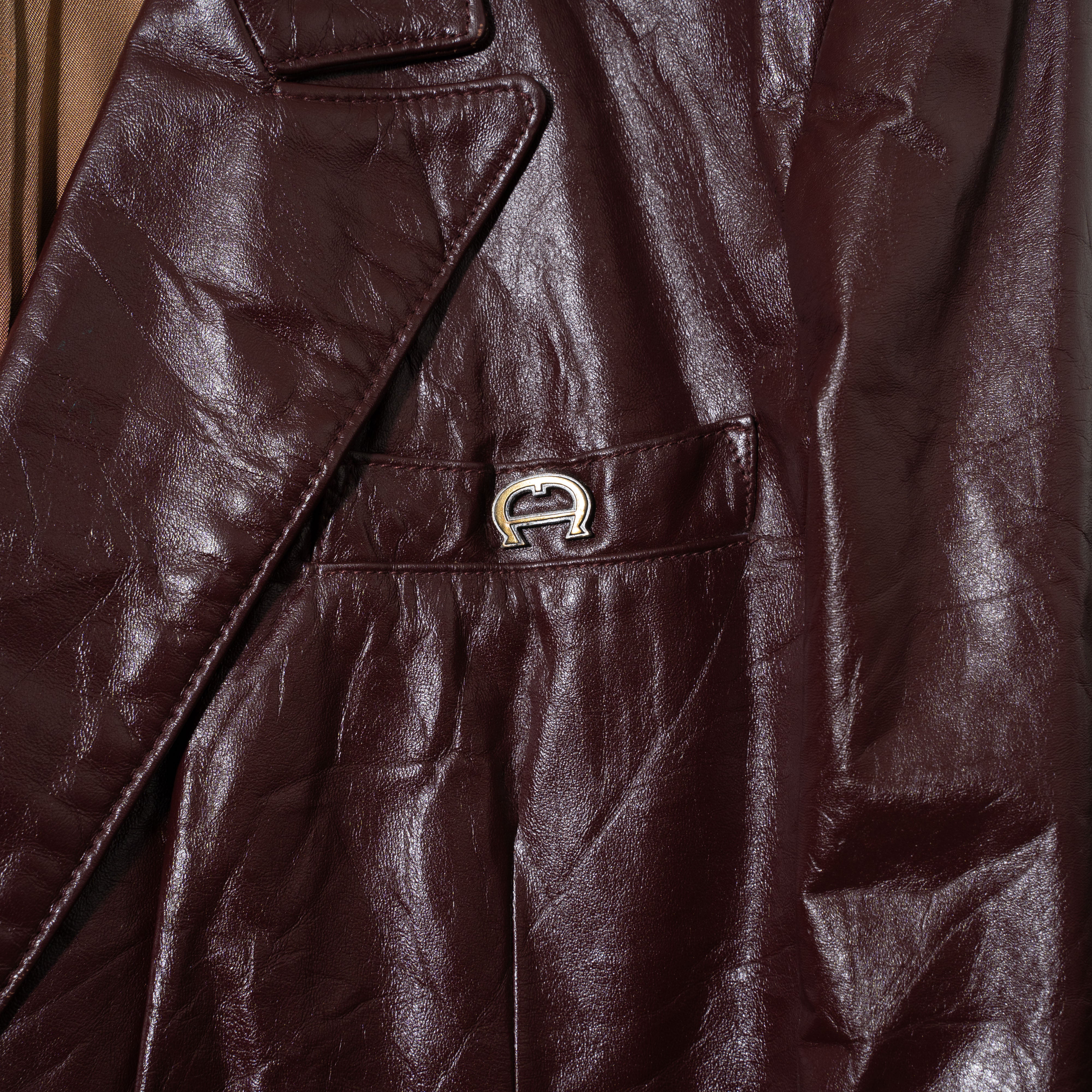 vintage leather double breasted tailored jacket – NOILL