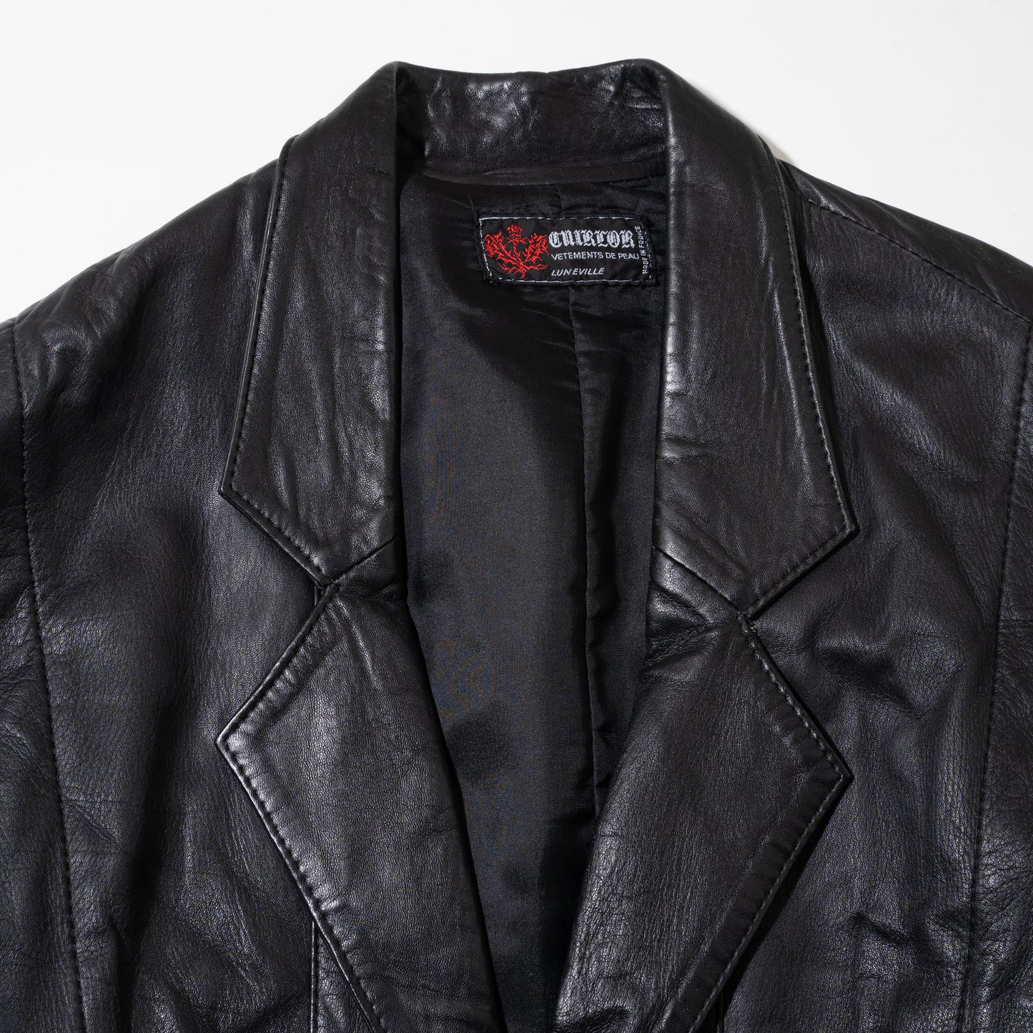 vintage euro leather tailored jacket