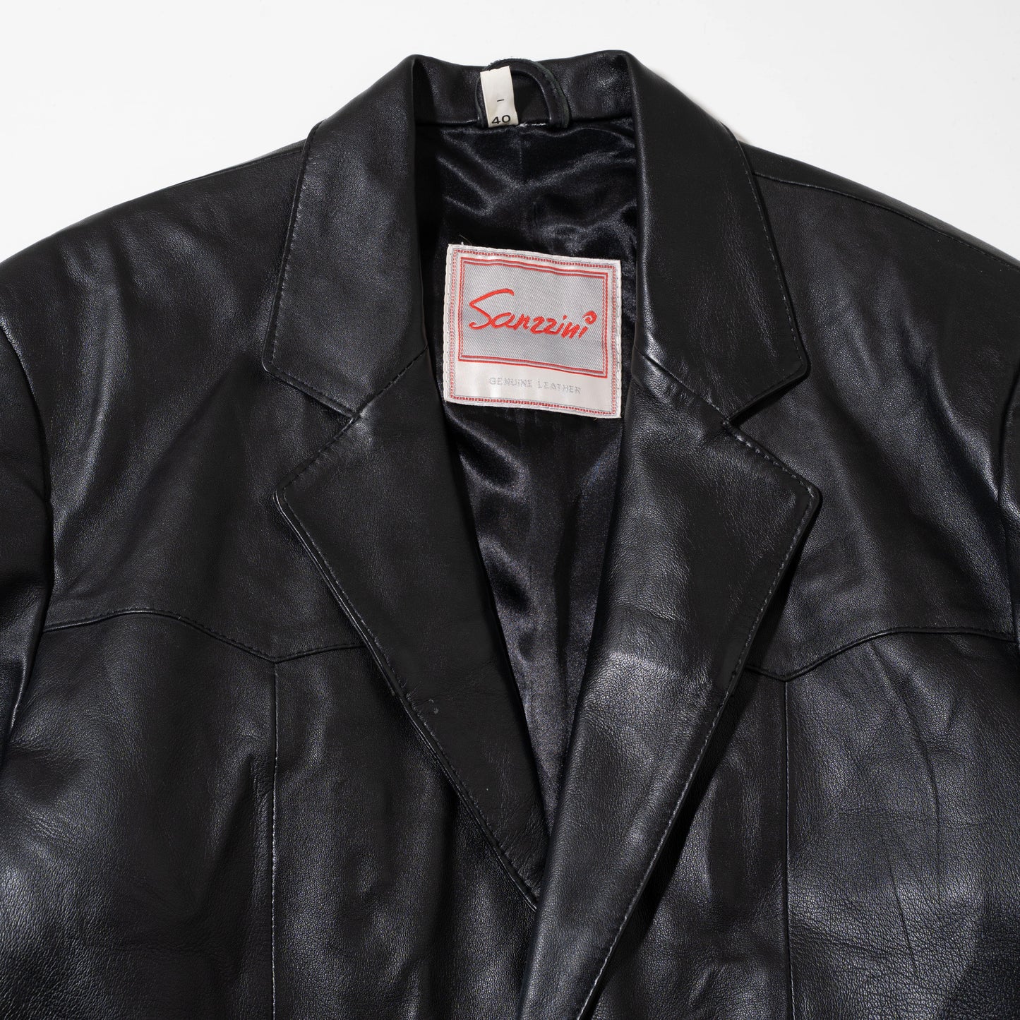 vintage western yoke leather tailored jacket