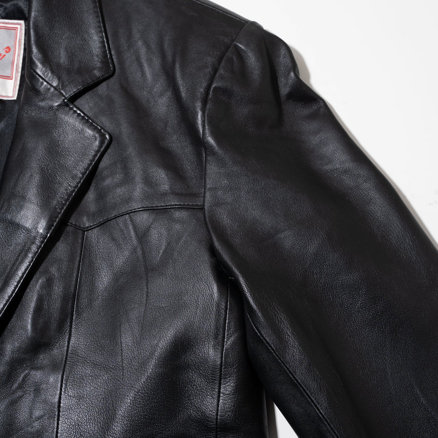 vintage western yoke leather tailored jacket