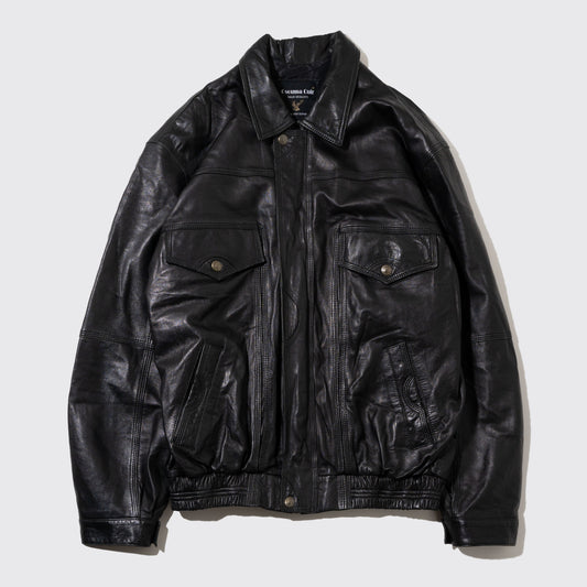 vintage loose trucker leather jacket