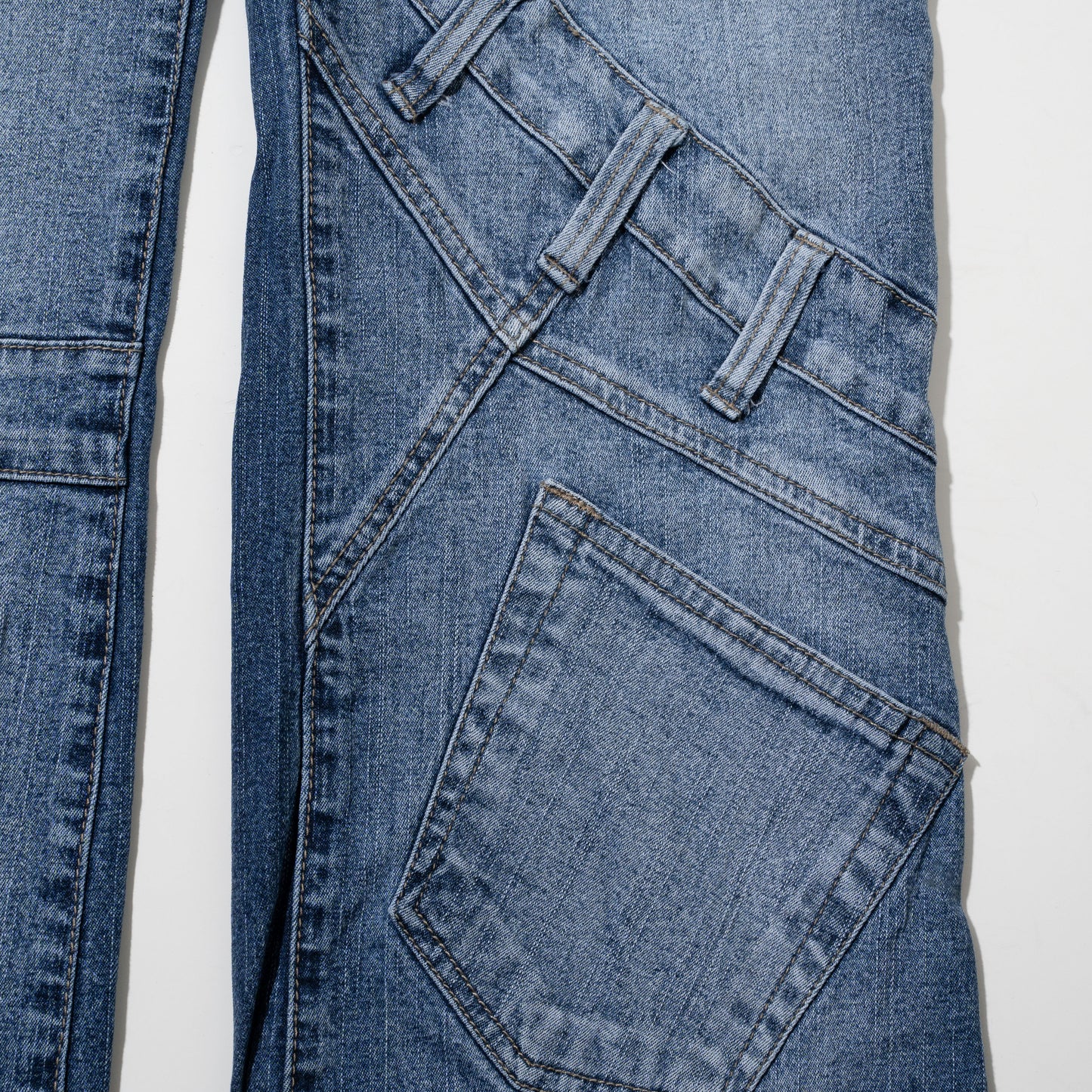 vintage collage flare jeans