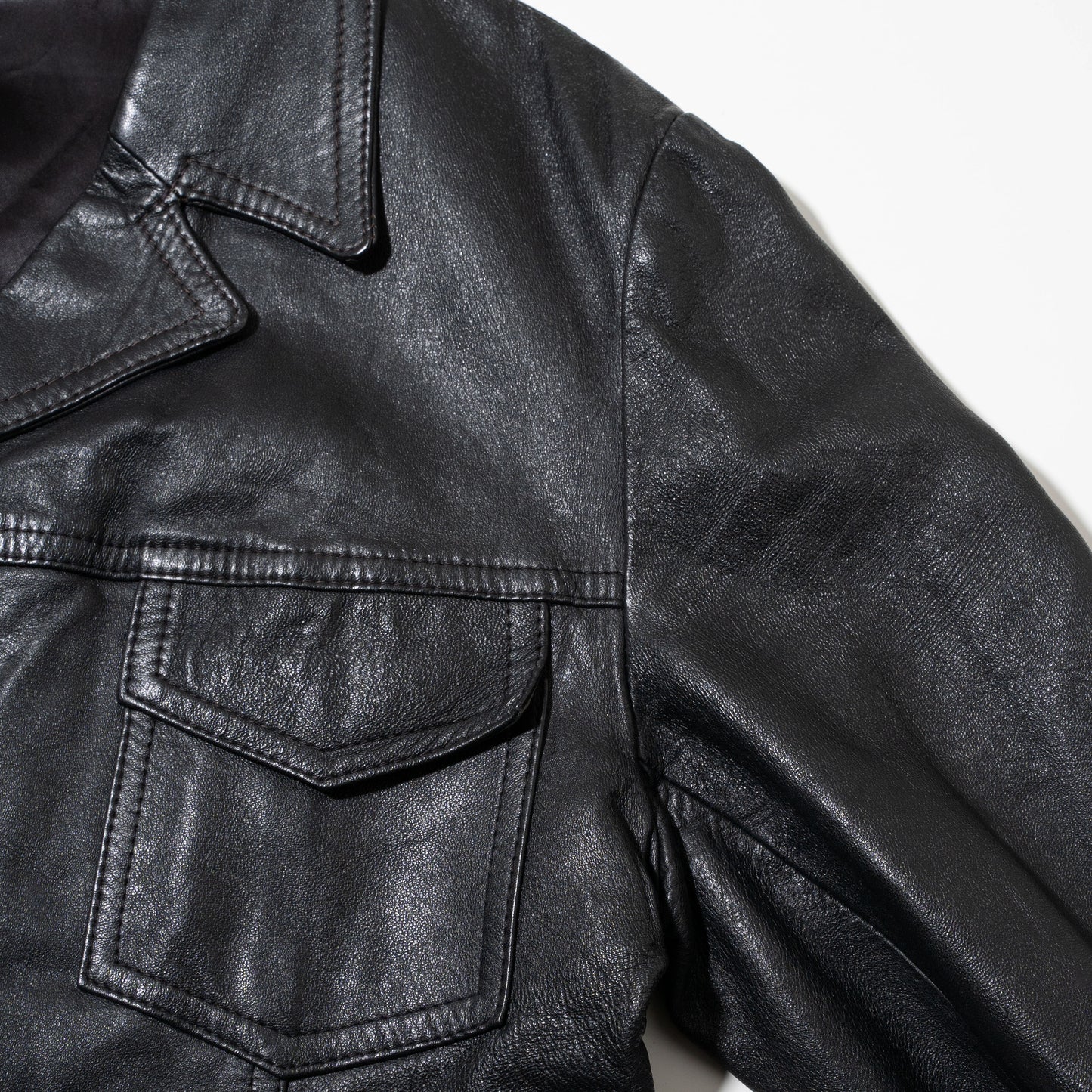 vintage leather trucker jacket