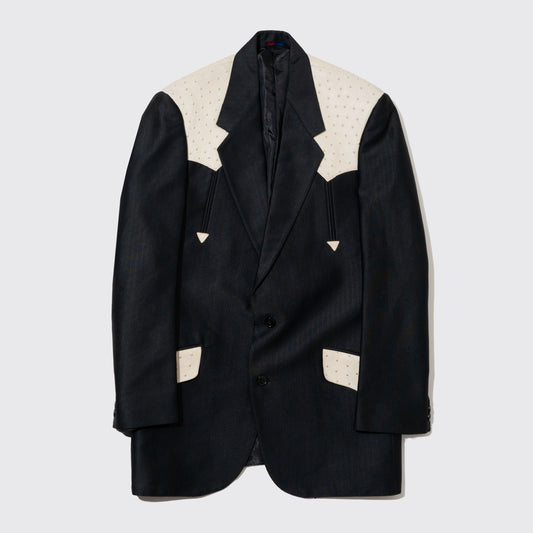 vintage orstrich yoke western tailored jacket