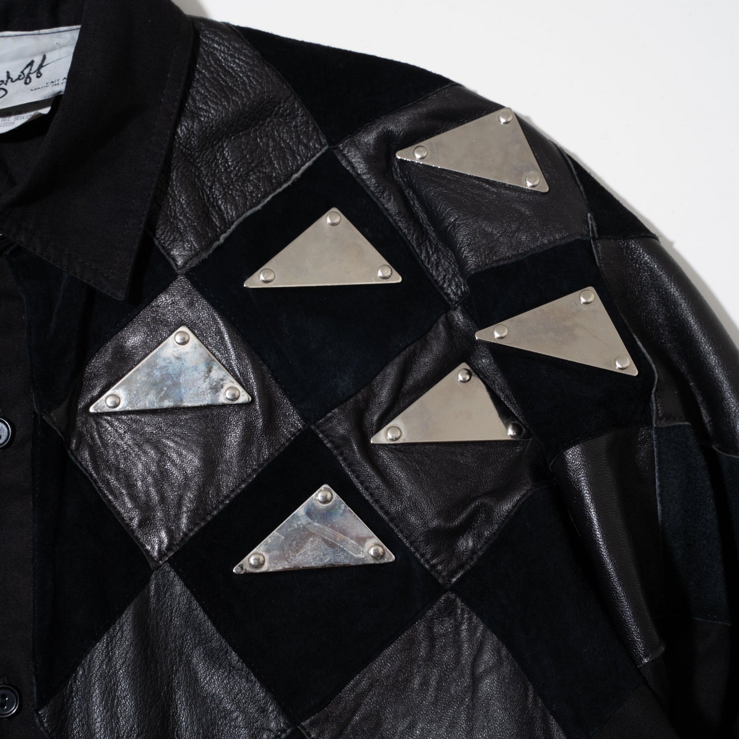 vintage leather plate combination shirt