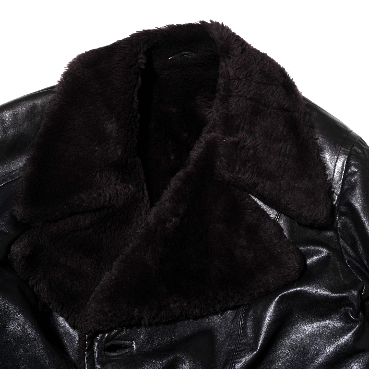 vintage 70's euro aviator boa leather jacket