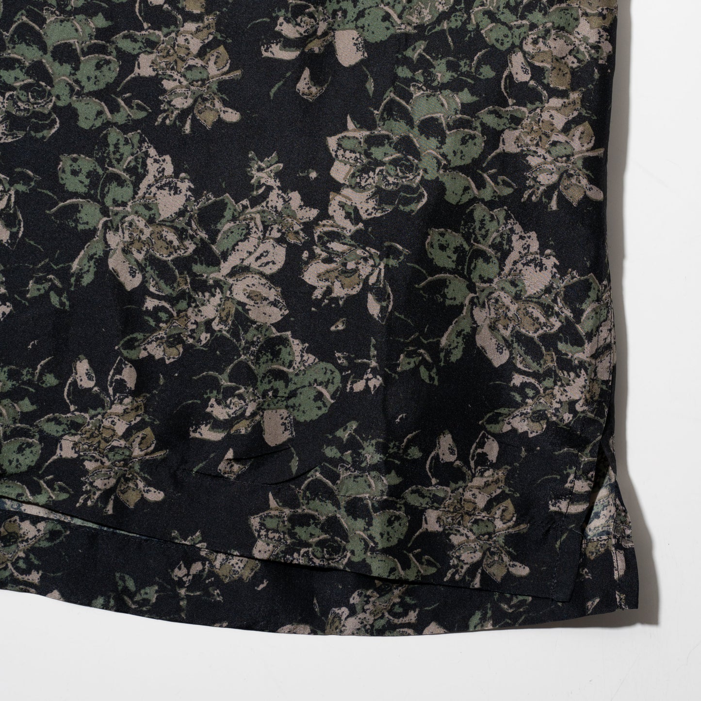 vintage flower silk h/s shirt