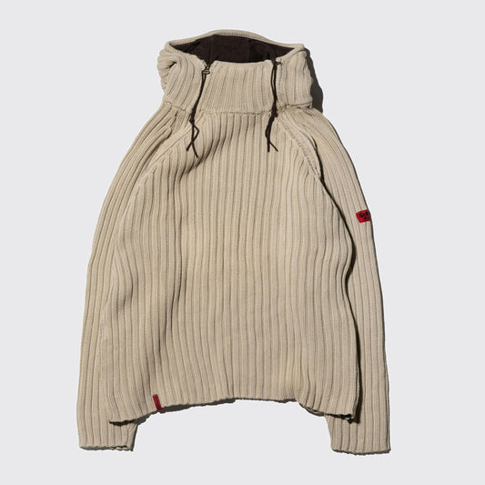 vintage schott double zip knit hoodie