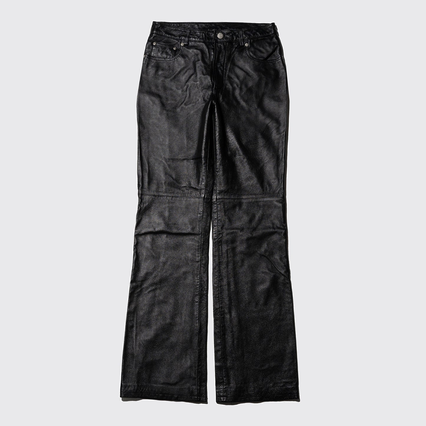 vintage leather flare trousers