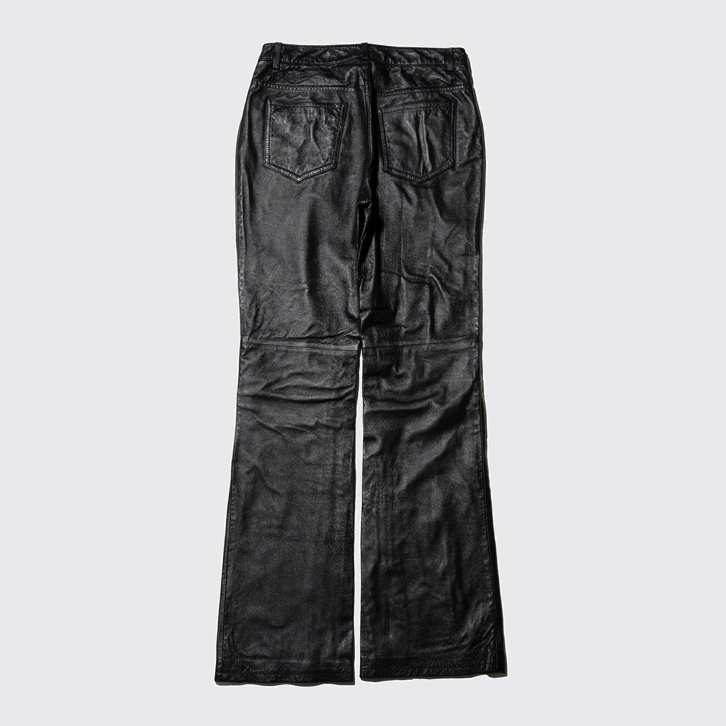 vintage leather flare trousers