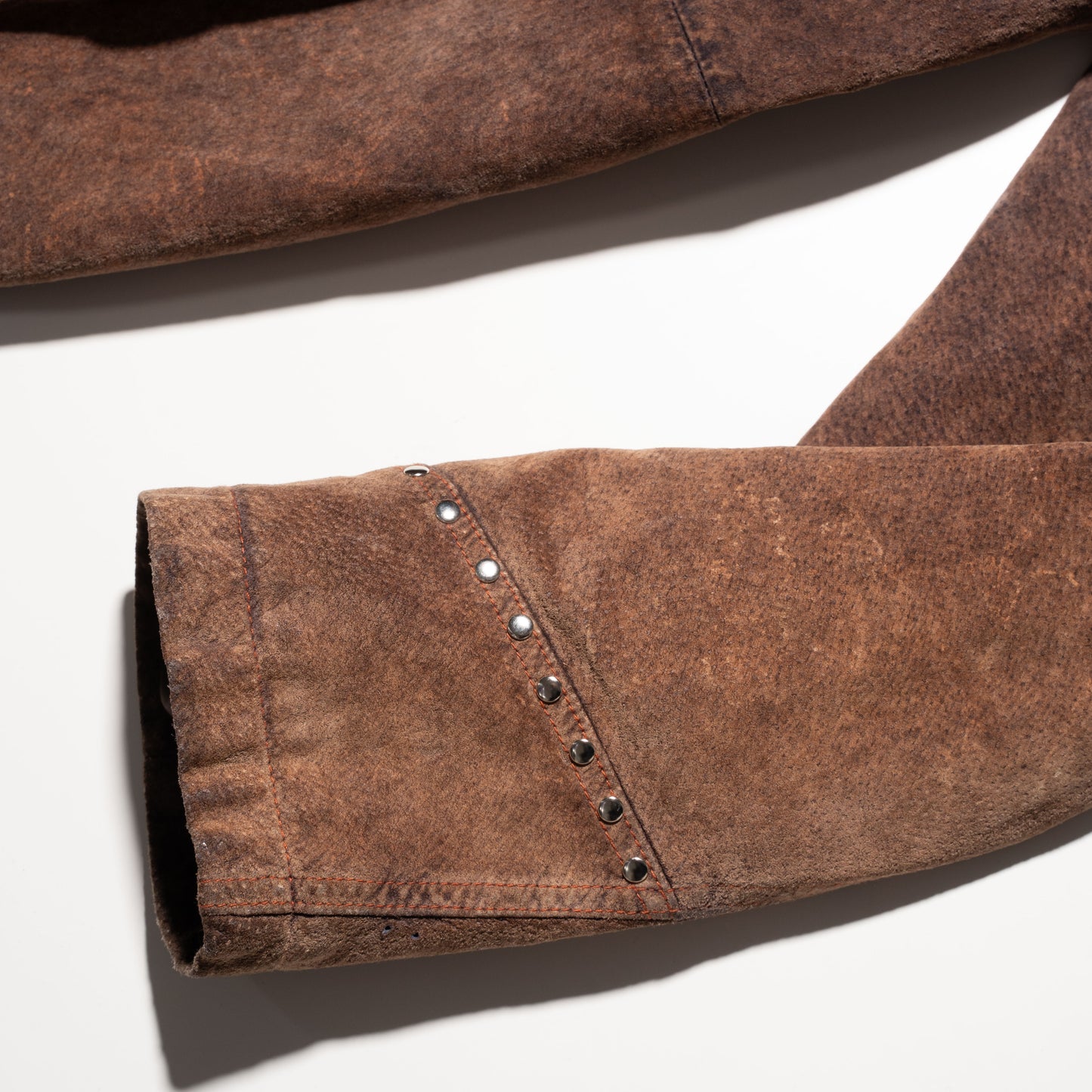 vintage studs custom fade leather jacket