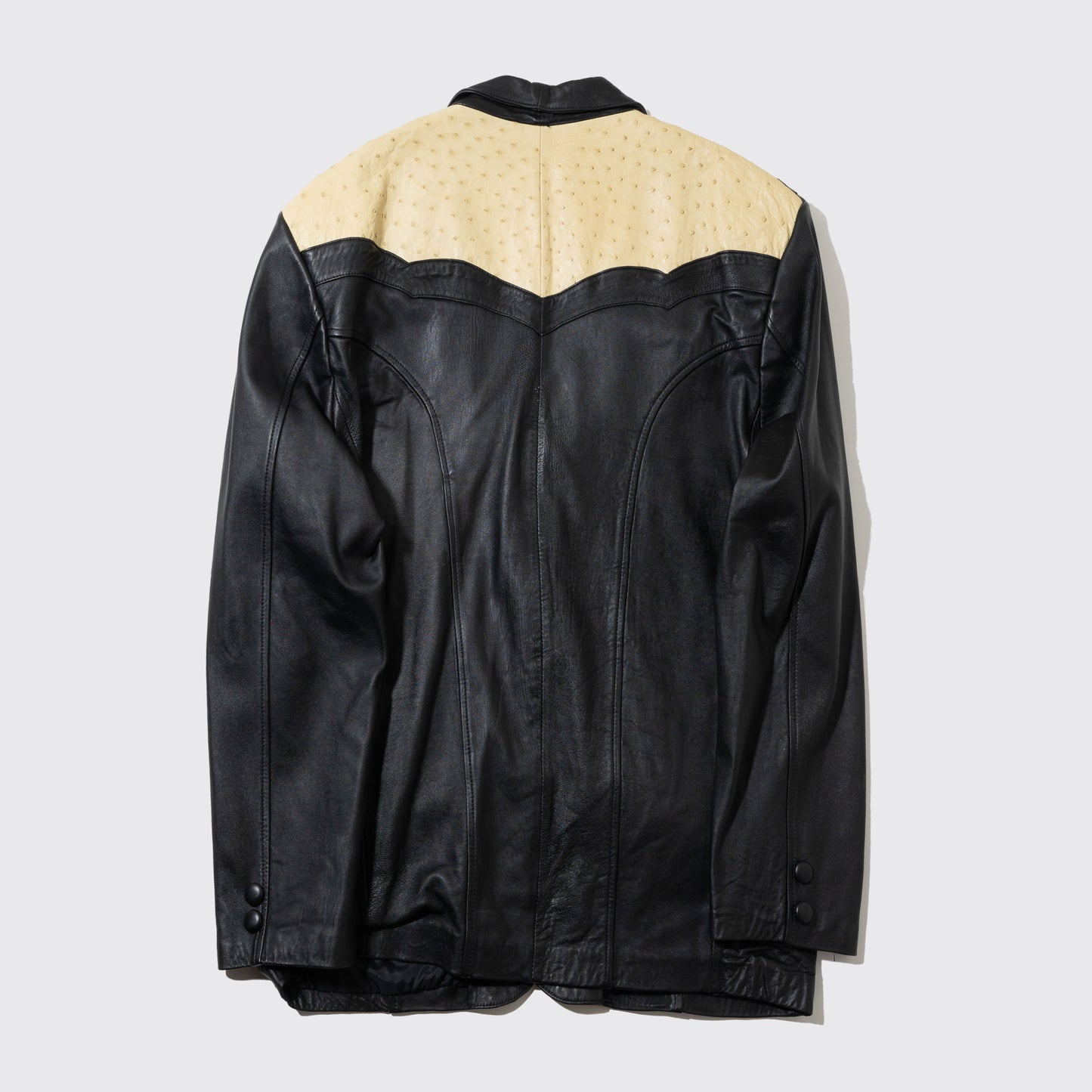 vintage python yoke leather tailored jacket