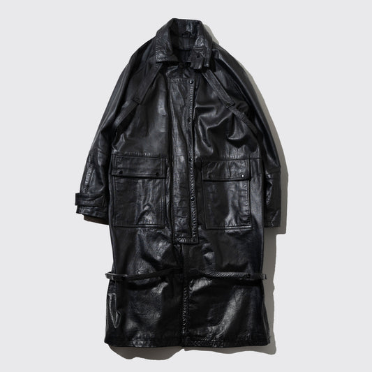 vintage bondage leather duster coat