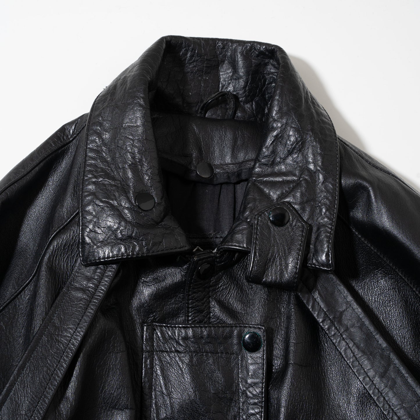 vintage bondage leather duster coat