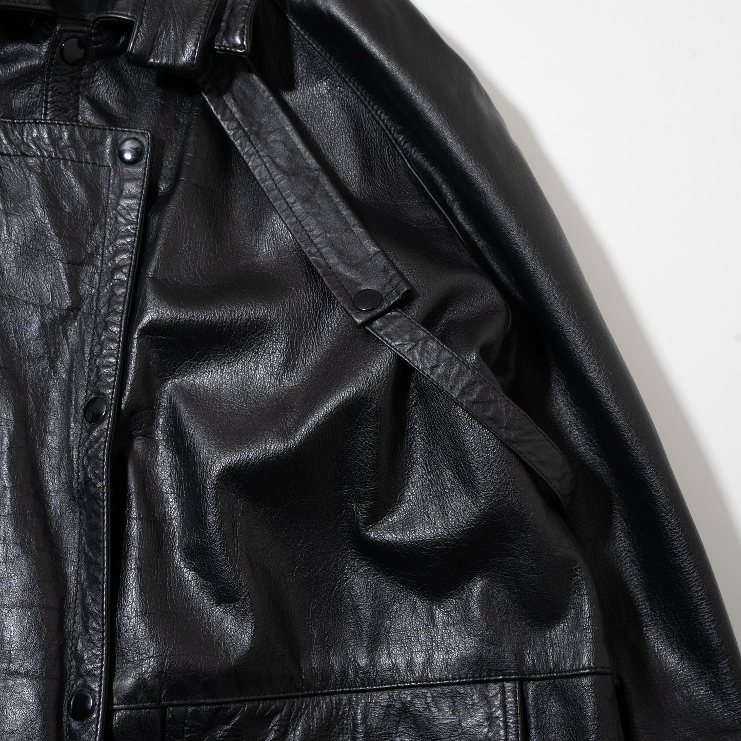 vintage bondage leather duster coat