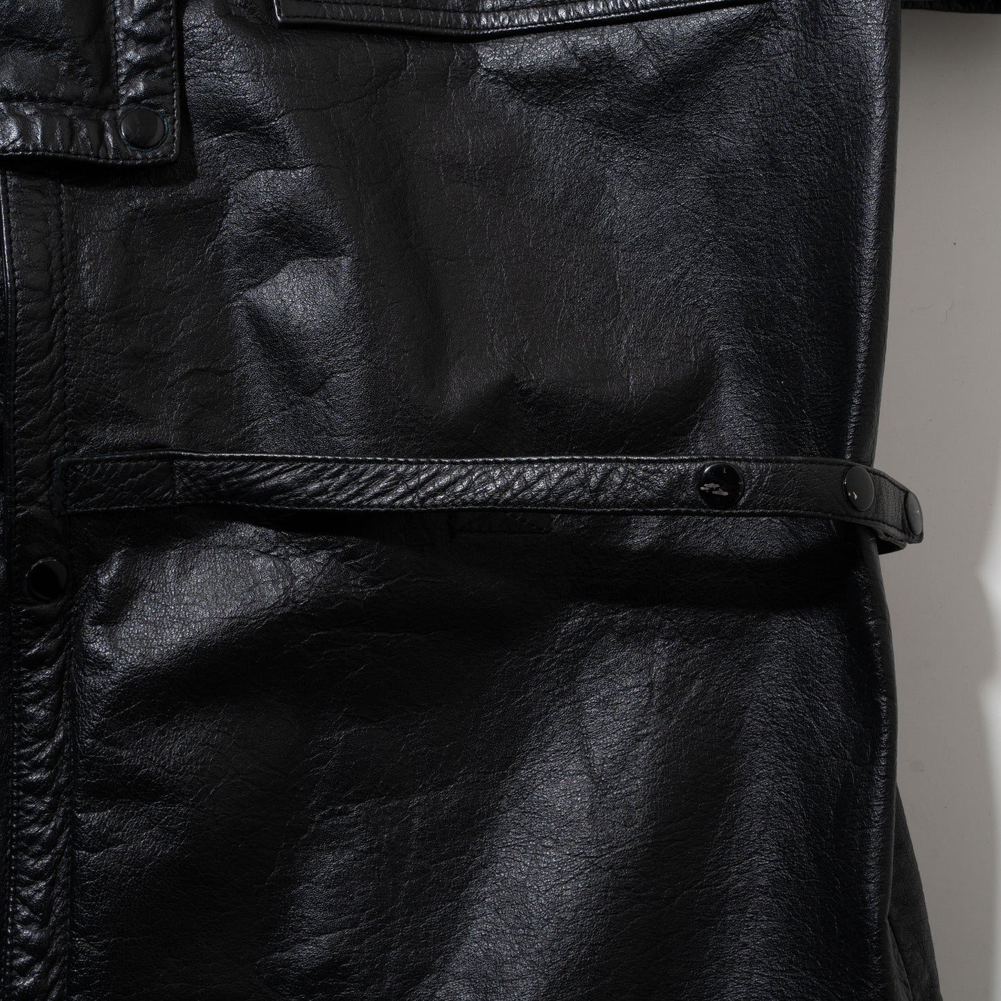 vintage bondage leather duster coat