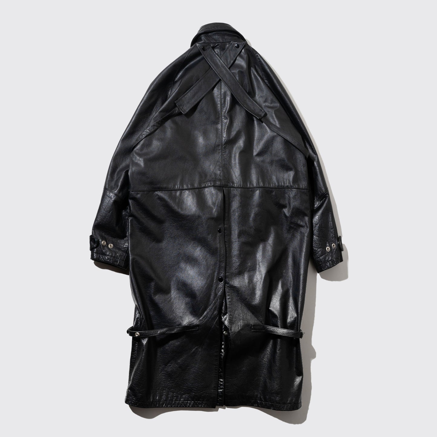 vintage bondage leather duster coat
