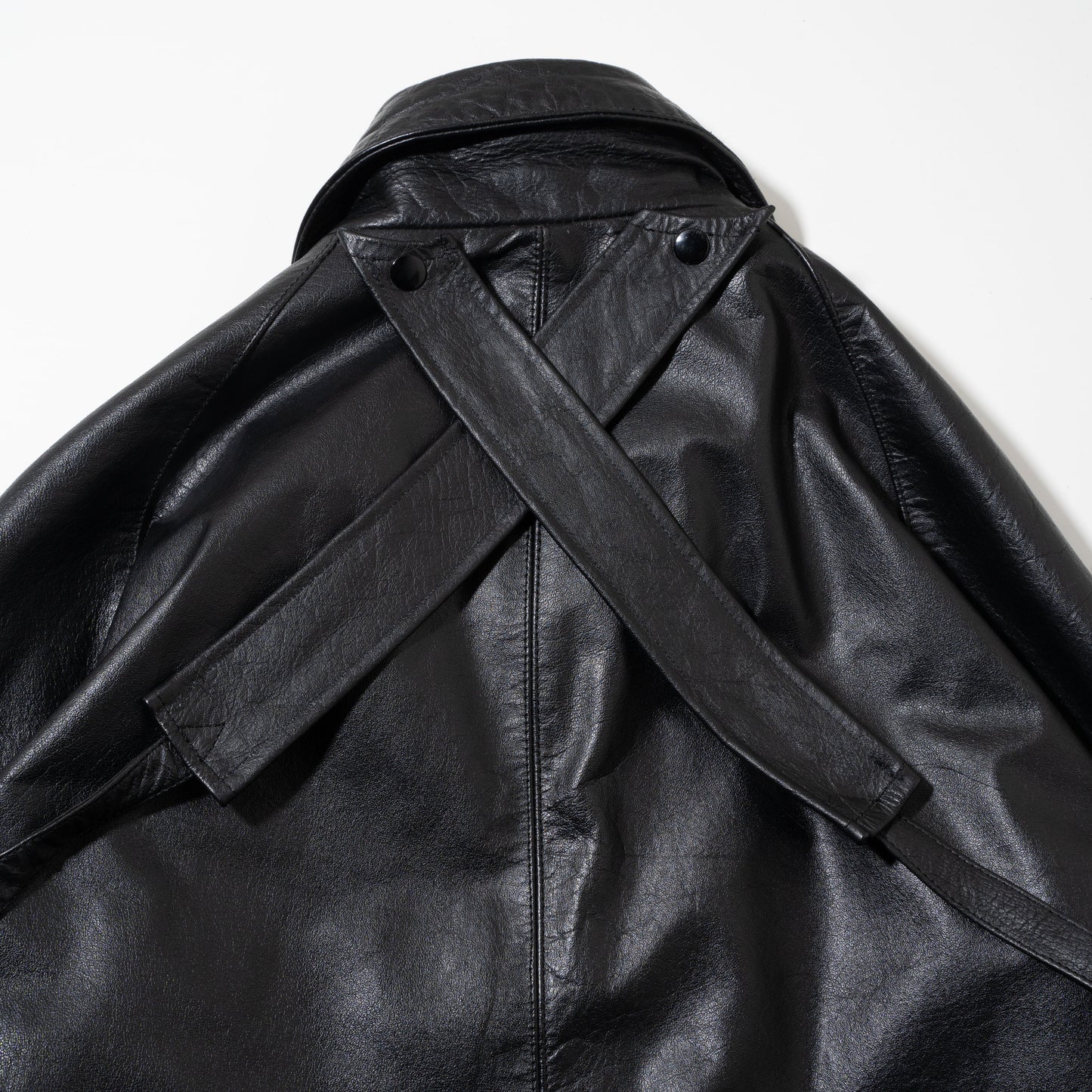 vintage bondage leather duster coat
