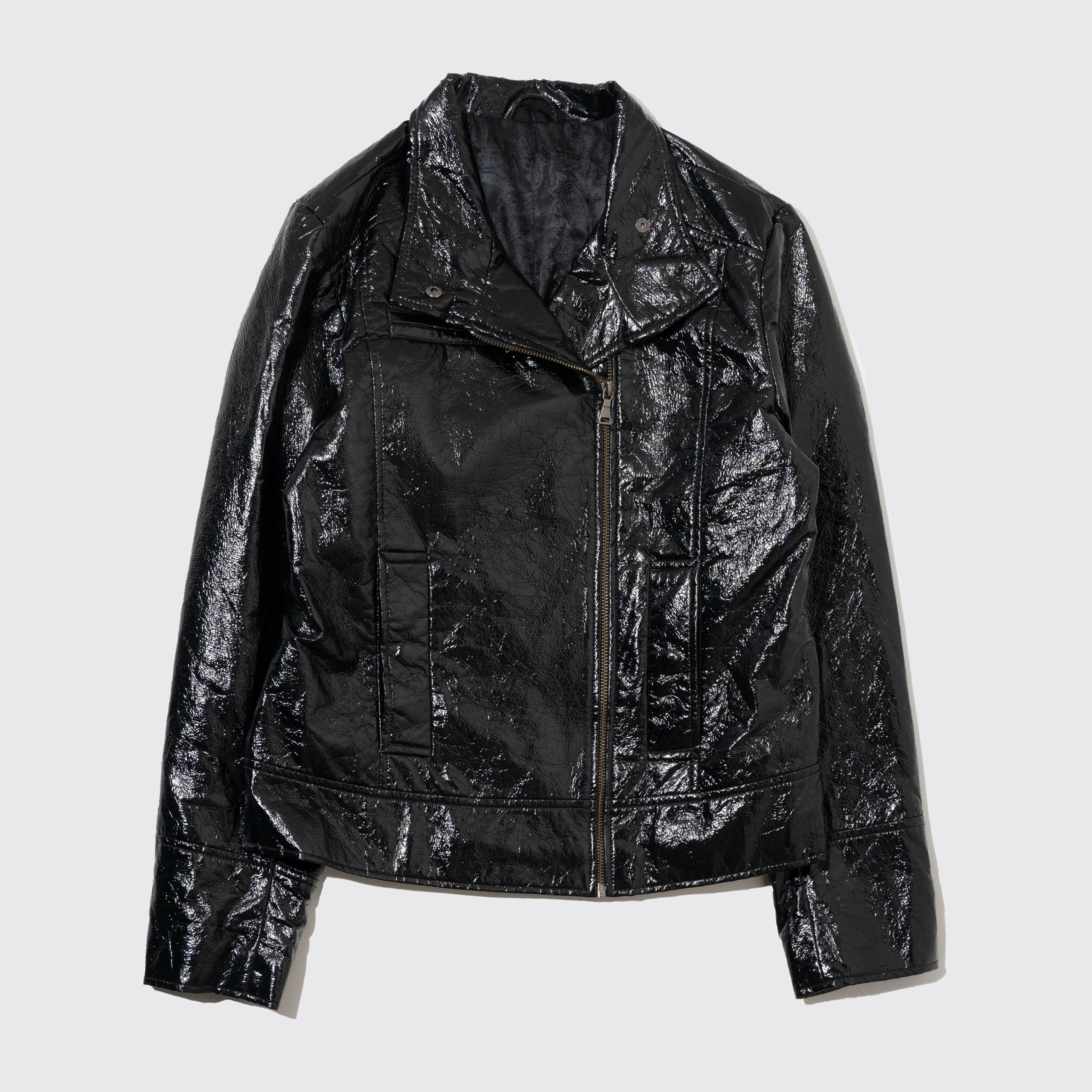 vintage pvc leather stand collar jacket – NOILL