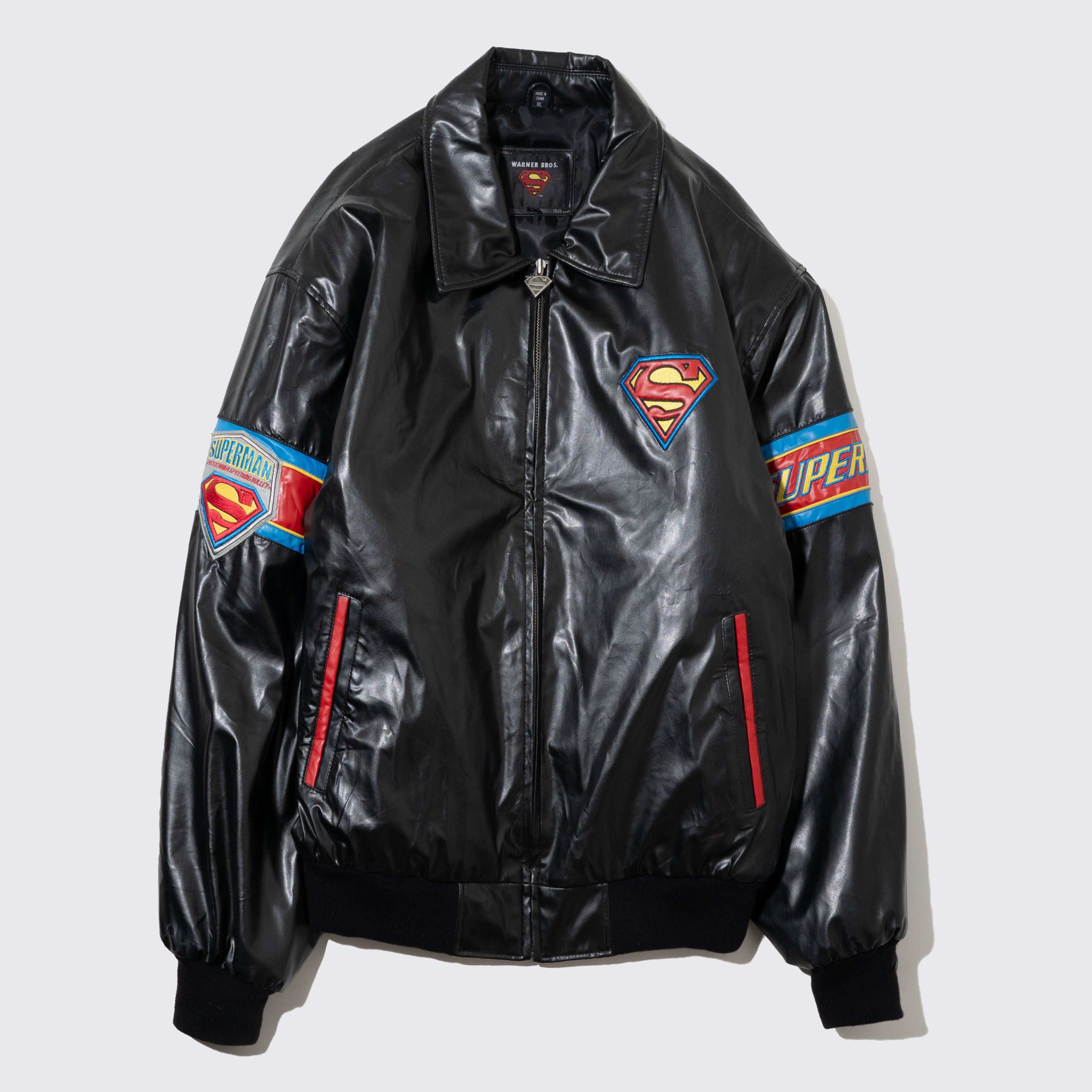 vintage warner bros. super man faux leather jacket – NOILL