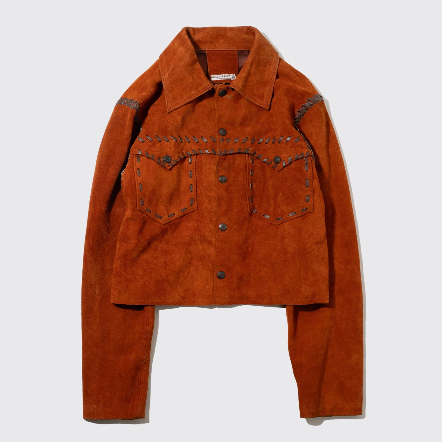 vintage resized short craft leather jacket