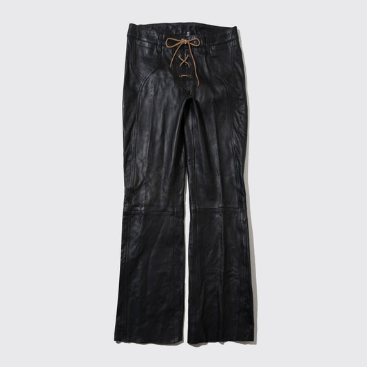 vintage western flare leather trousers
