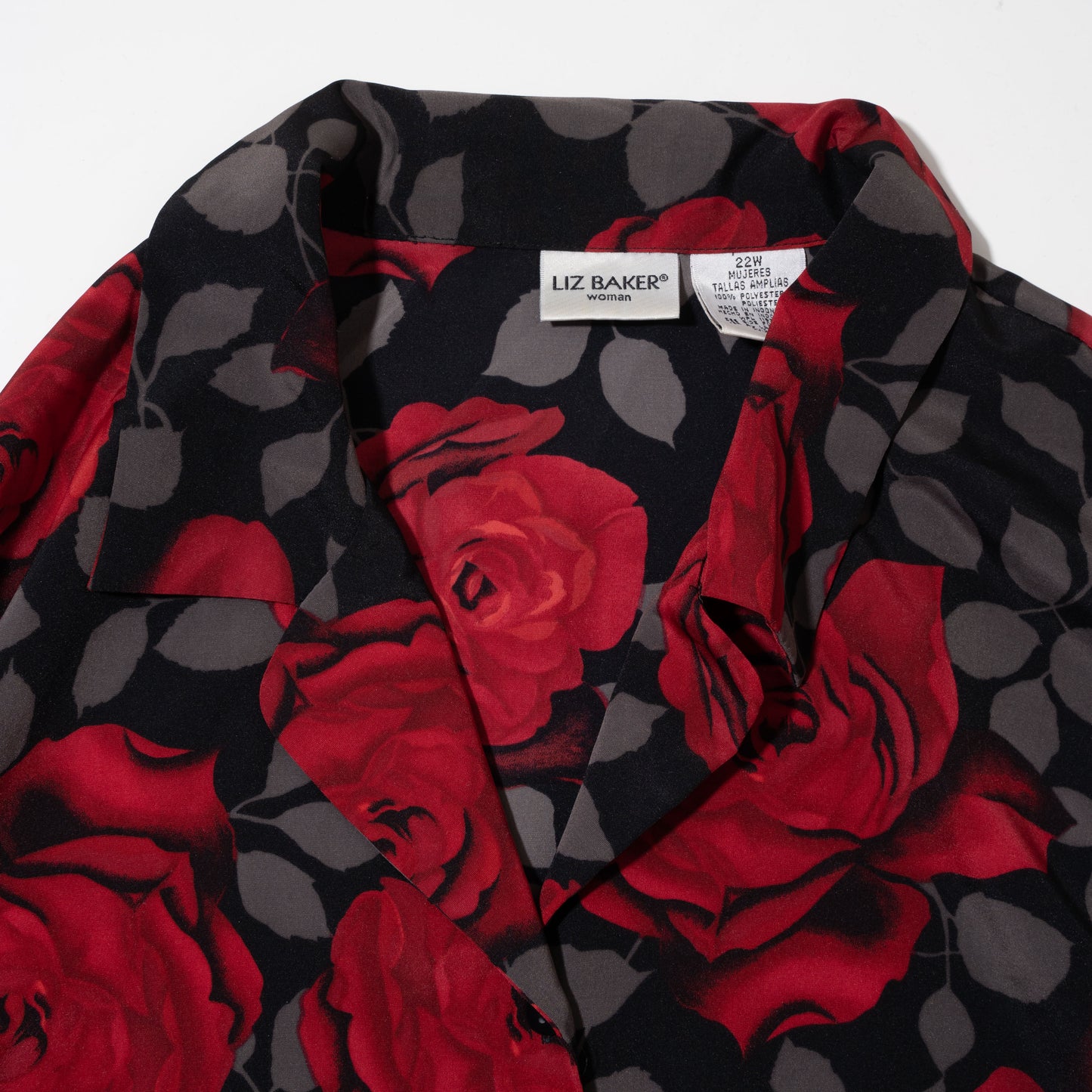 vintage rose open collar shirt