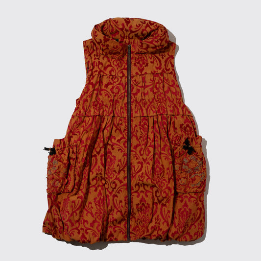vintage jacquard hooded o/p vest