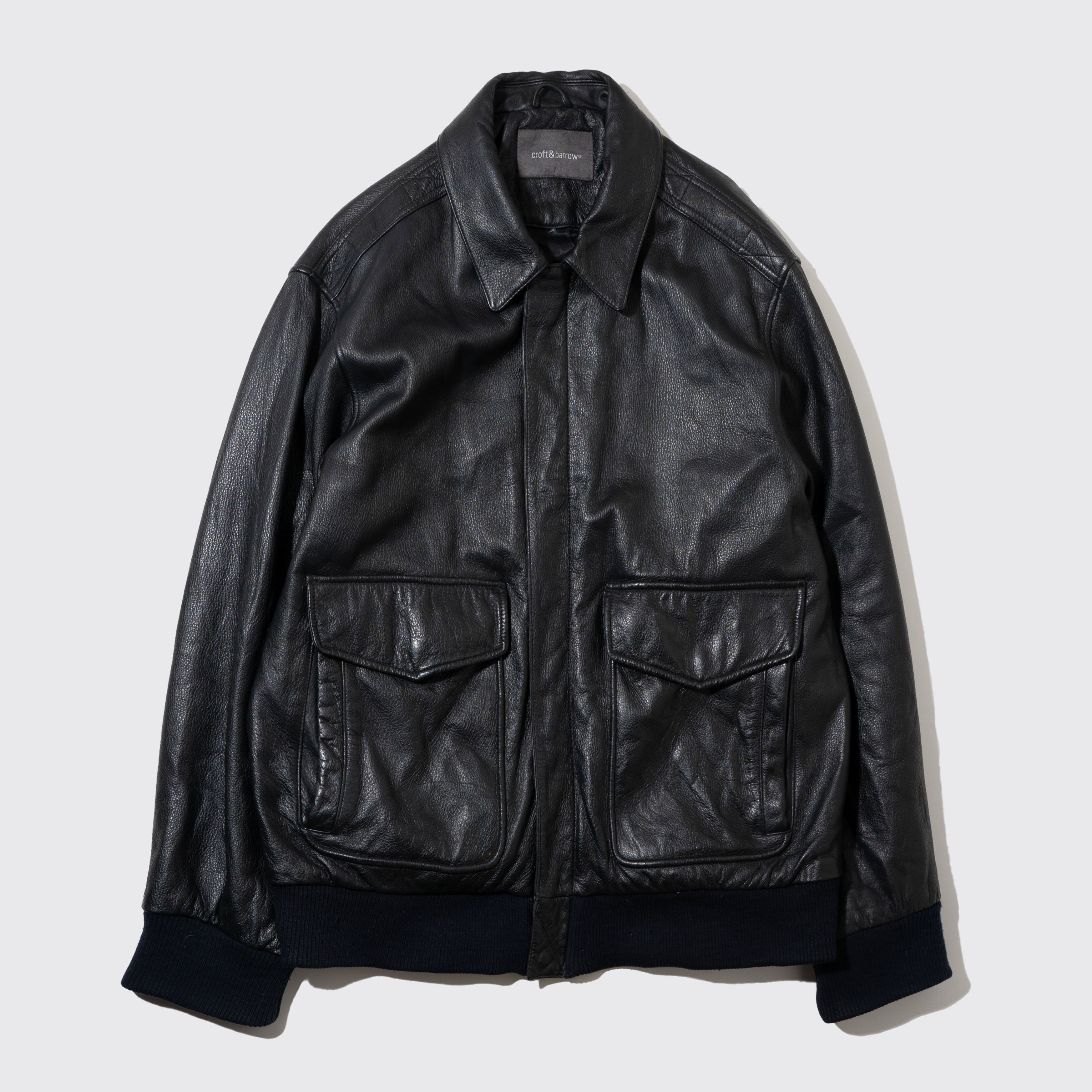 vintage loose leather aviator jacket – NOILL