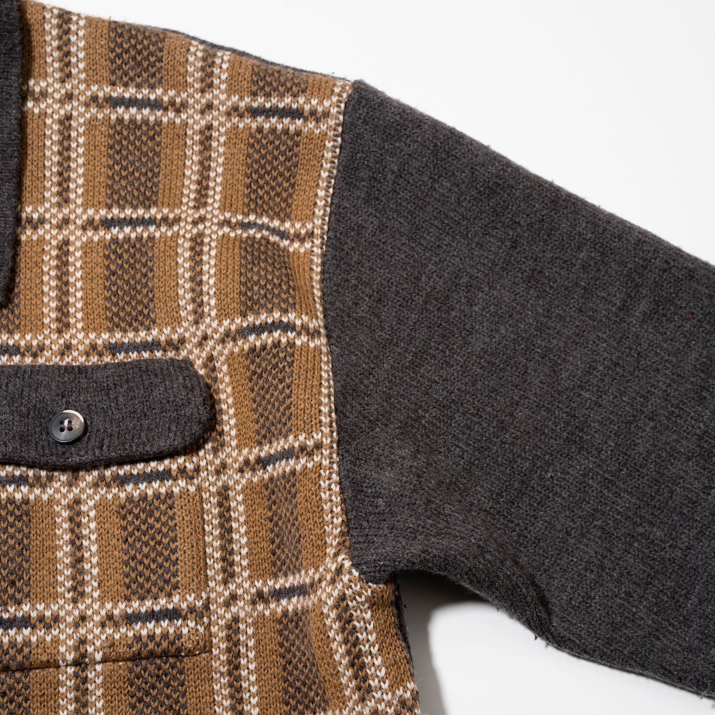 vintage check knit jacket