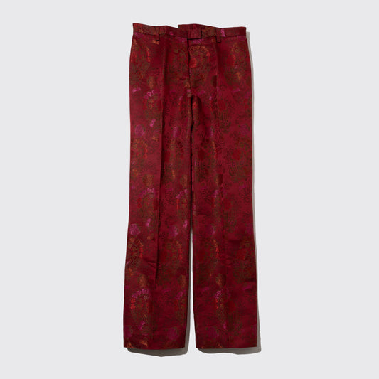 vintage flower jacquard trousers