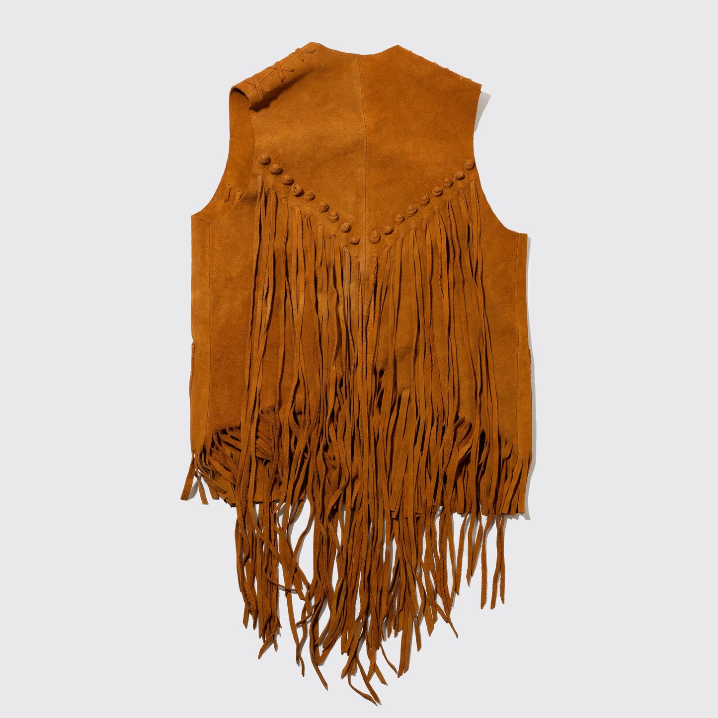 vintage long fringe suede leather vest