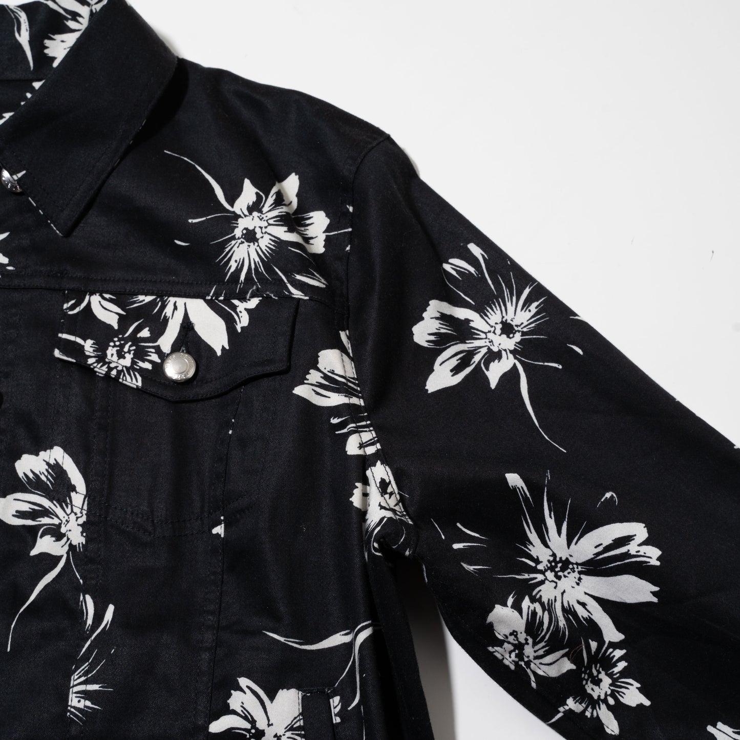 vintage flower zipped trucker jacket